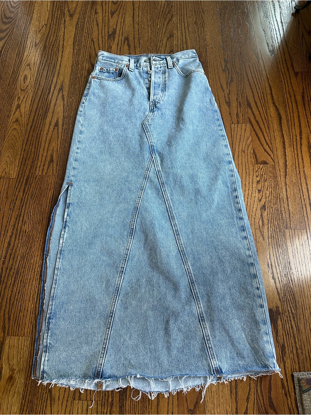 Levi's Light Blue Denim Flare Maxi Skirt size 24